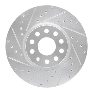 R1 Concepts EDZ-74053L Brake Rotor Drilled and Slotted Silver
